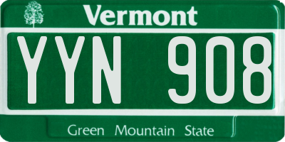 VT license plate YYN908