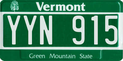 VT license plate YYN915