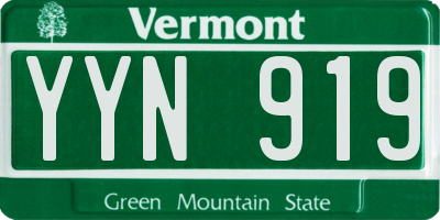 VT license plate YYN919