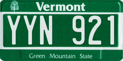 VT license plate YYN921