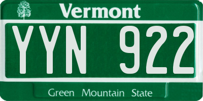 VT license plate YYN922