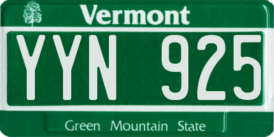 VT license plate YYN925