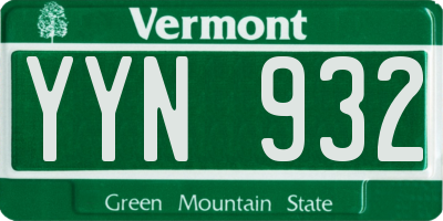 VT license plate YYN932