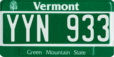 VT license plate YYN933