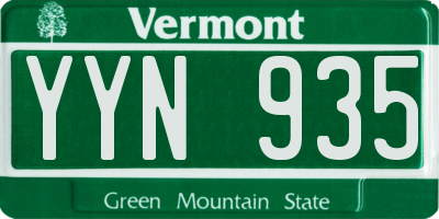 VT license plate YYN935