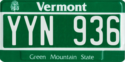 VT license plate YYN936