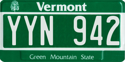 VT license plate YYN942