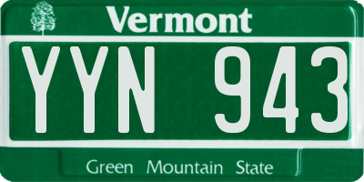 VT license plate YYN943