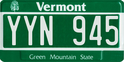 VT license plate YYN945