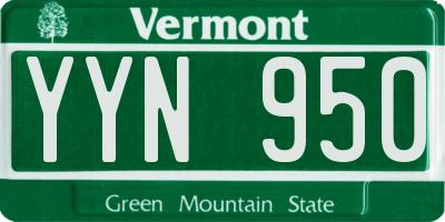 VT license plate YYN950