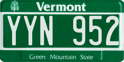 VT license plate YYN952