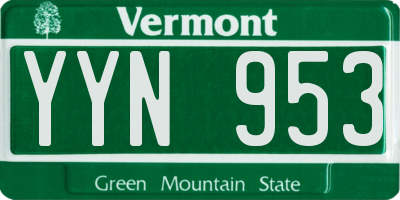 VT license plate YYN953