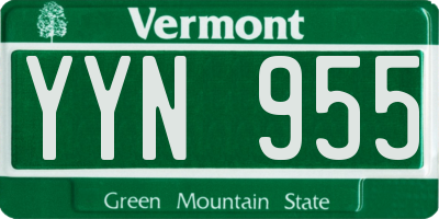 VT license plate YYN955