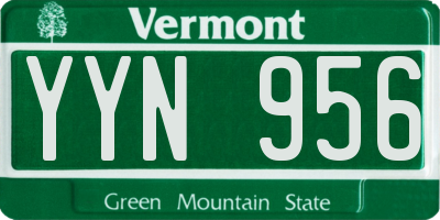VT license plate YYN956