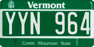 VT license plate YYN964