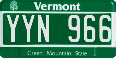 VT license plate YYN966
