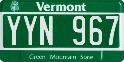 VT license plate YYN967