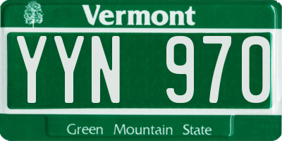VT license plate YYN970