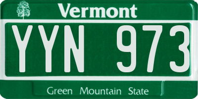 VT license plate YYN973