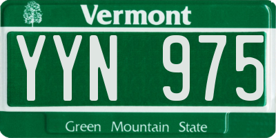 VT license plate YYN975