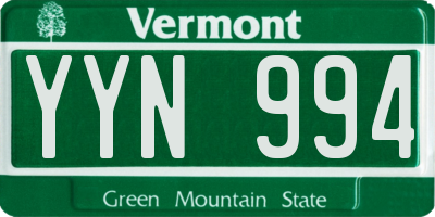 VT license plate YYN994