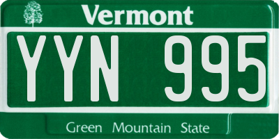 VT license plate YYN995
