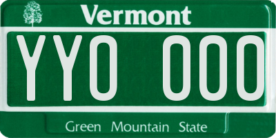 VT license plate YYO000