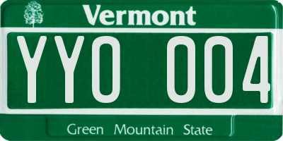 VT license plate YYO004