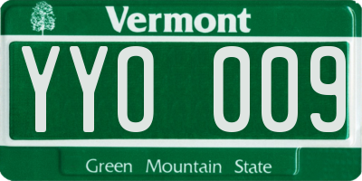 VT license plate YYO009