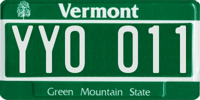 VT license plate YYO011