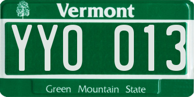 VT license plate YYO013