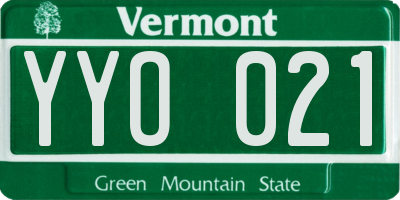 VT license plate YYO021