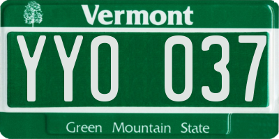VT license plate YYO037