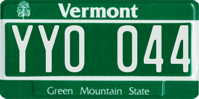 VT license plate YYO044
