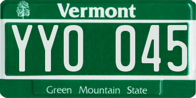 VT license plate YYO045