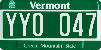 VT license plate YYO047