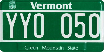 VT license plate YYO050