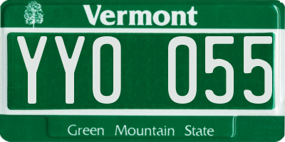 VT license plate YYO055