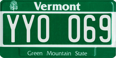 VT license plate YYO069