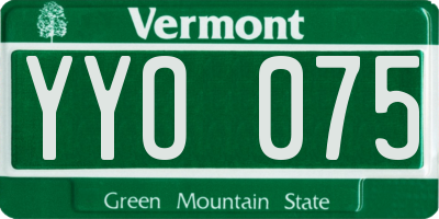 VT license plate YYO075