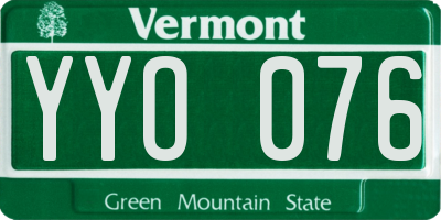 VT license plate YYO076