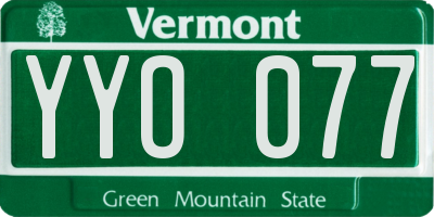 VT license plate YYO077