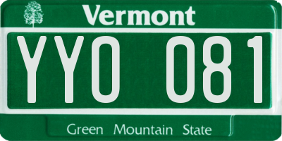 VT license plate YYO081