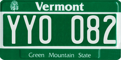 VT license plate YYO082