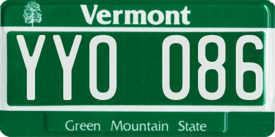 VT license plate YYO086