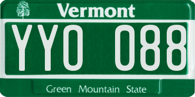 VT license plate YYO088