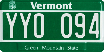 VT license plate YYO094