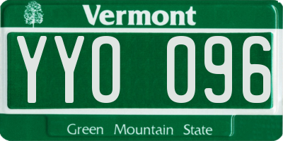 VT license plate YYO096