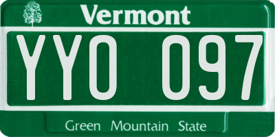VT license plate YYO097