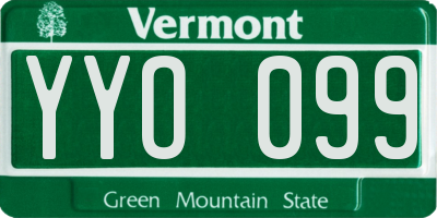VT license plate YYO099